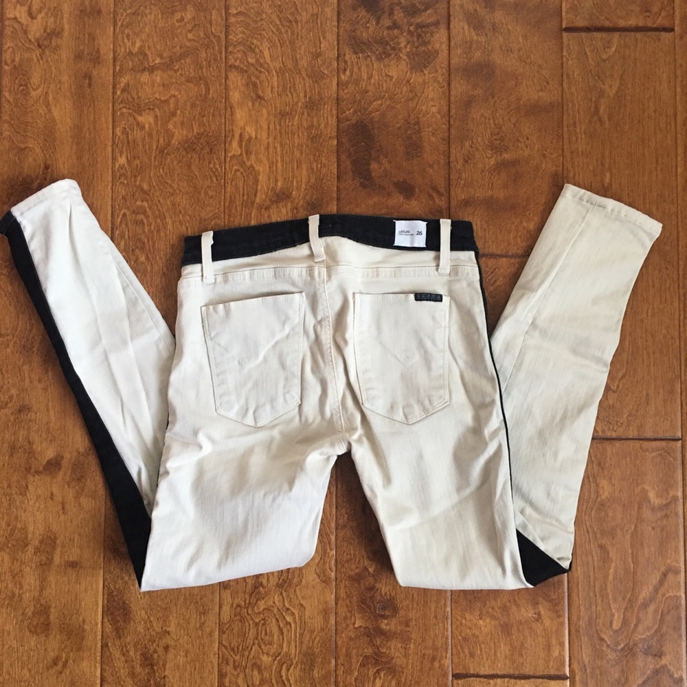 HUDSON jeans - sz 26 - cream with black side bars